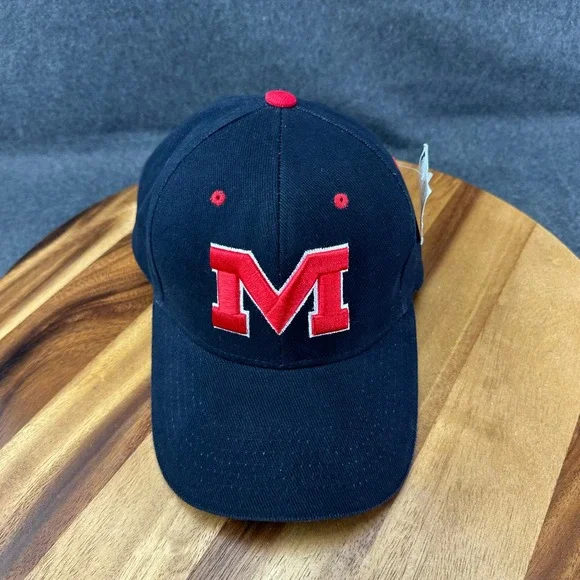 Ole Miss Colonel Reb VTG Starter Hat Navy Blue Red Embroidered Graphic NWT 2003 - Picture 3 of 13